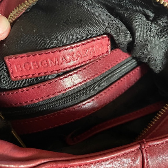 BCBG Max Azria Leather Purse in Burgundy 6 pockets! - Picture 6 of 7